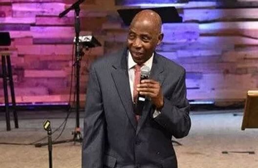 Buhari rejoices with Foursquare overseer, Farombi, at 80
