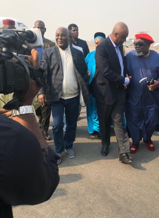 Atiku returns from US, excited