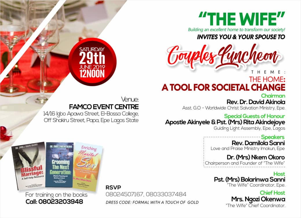 ‘The Wife’ holds Couples Luncheon in Epe, Lagos