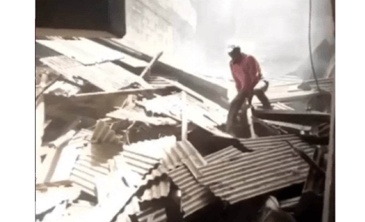 Three-storey building collapses in Lagos