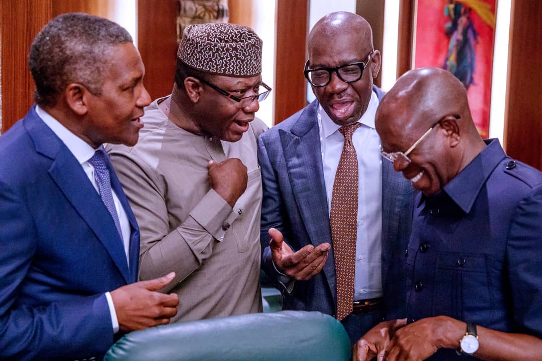 PHOTO NEWS: Oshiomhole, Obaseki, Dangote, Fayemi at retreat