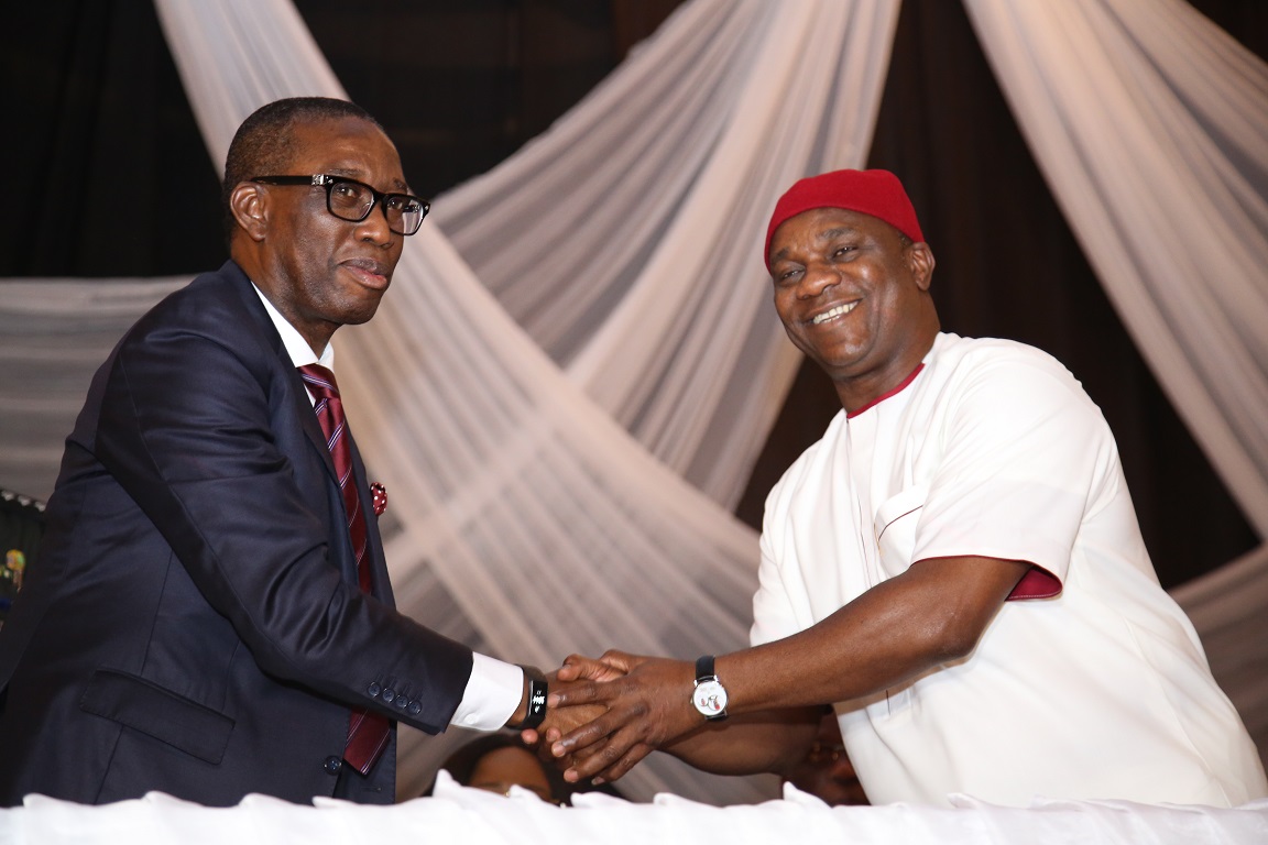 Okowa swears in commissioners, cautions leaders on utterances