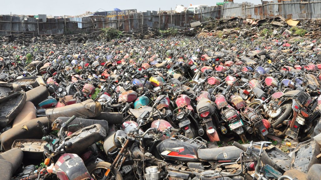 Taskforce impounds 82 commercial motorcycles in Lagos