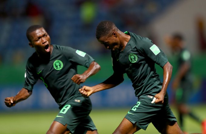 Nigeria’s Golden Eaglets are through to the quarter-finals of the ongoing Under-17 Africa Cup of Nations, AFCON, in Algeria. Nigeria defeated their South African counterparts 3-2 in a very entertaining game at the Stade Mohamed Hamlouai in Constantine on Saturday. Nigeria were behind twice in the game with Vicky Mkhawana opening scoring for the South Africans after a corner-kick five minutes into the game. Thirty minutes later, Charles Agada scored the equaliser via a powerful header to level for Nigeria. But the South Africans quickly took the lead three minutes into