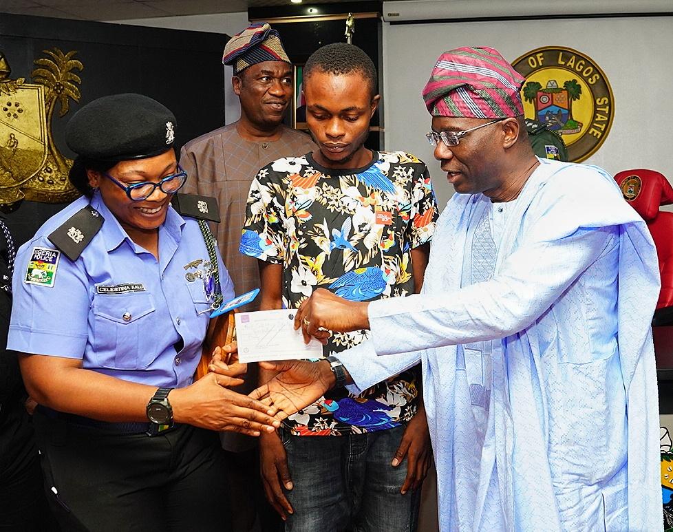 Sanwo-Olu honours police officer who saved life of robbery victim