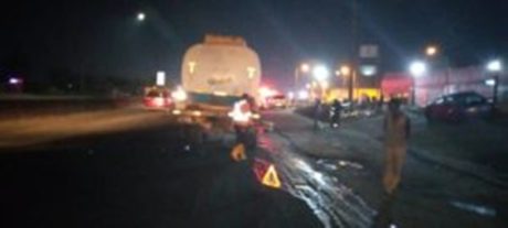 Oil tanker catches fire on Otedola Bridge, Lagos