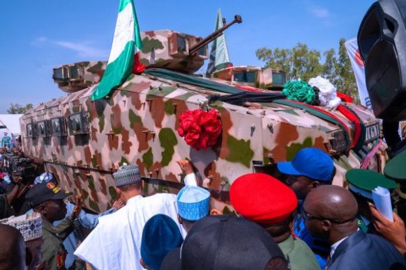 Buhari unveils more Made-in-Nigerian-military vehicles