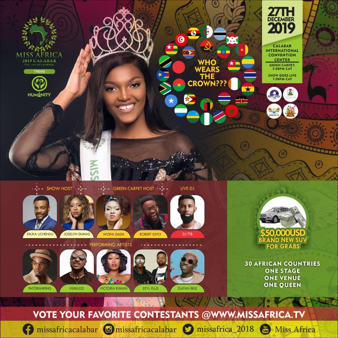 Zlatan, Patoranking, others for 2019 Miss Africa pageantry in Calabar