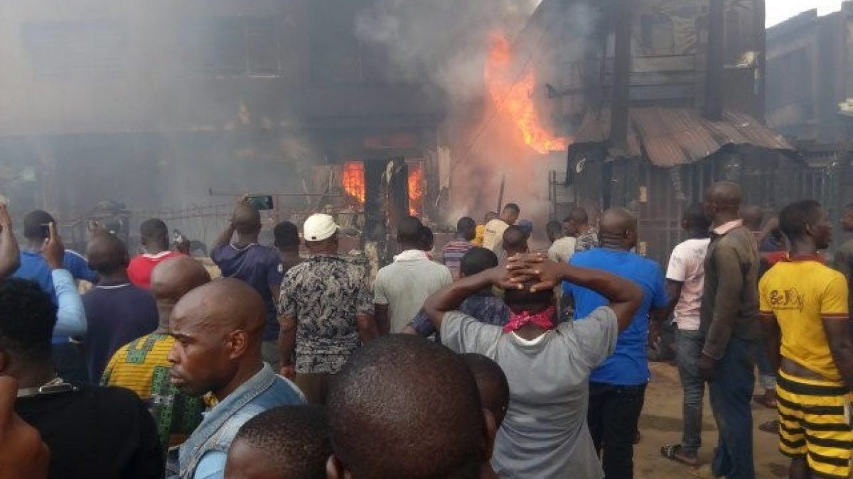 BREAKING: Balogun Market fire: Second building collapses, more may go