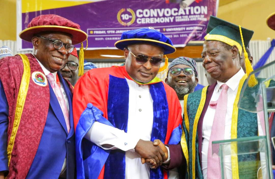 PHOTO NEWS: Obasa gets Doctor of Philosophy in Political Science