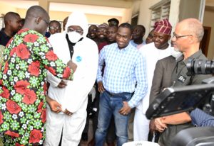 PHOTO NEWS: Coronavirus: Sanwo-Olu at biosecurity unit in protection kit