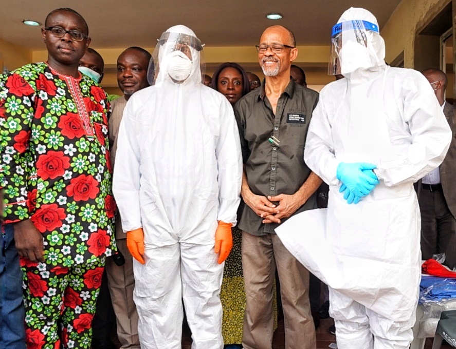 PHOTO NEWS: Coronavirus: Sanwo-Olu at biosecurity unit in protection kit
