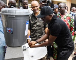 PHOTO NEWS: Coronavirus: Sanwo-Olu at biosecurity unit in protection kit