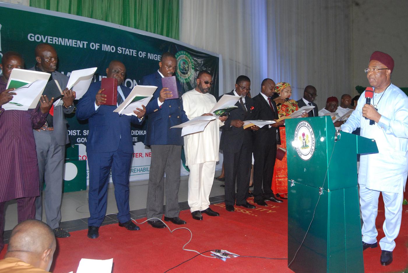 Uzodinma swears-in 23 commissioners, inaugurates 89 aides (+portfolios)