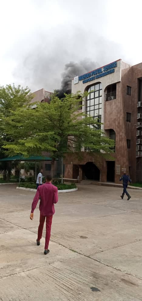 Fire outbreak at NIPOST office in Abuja