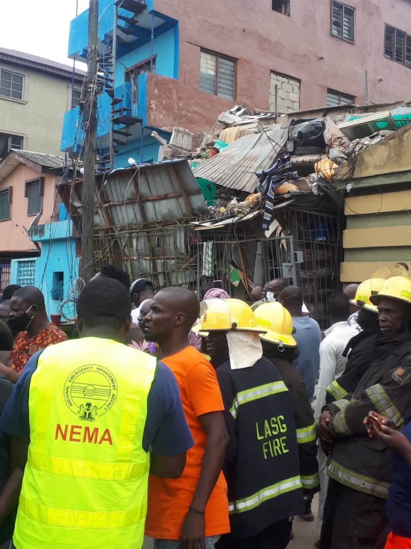 JUST IN: Three-storey building collapses in Lagos, one rescued alive