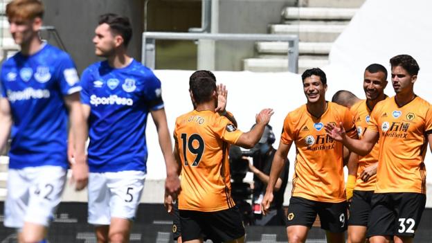 Wolves boost UEFA Champions League hopes with 3-0 win over Everton