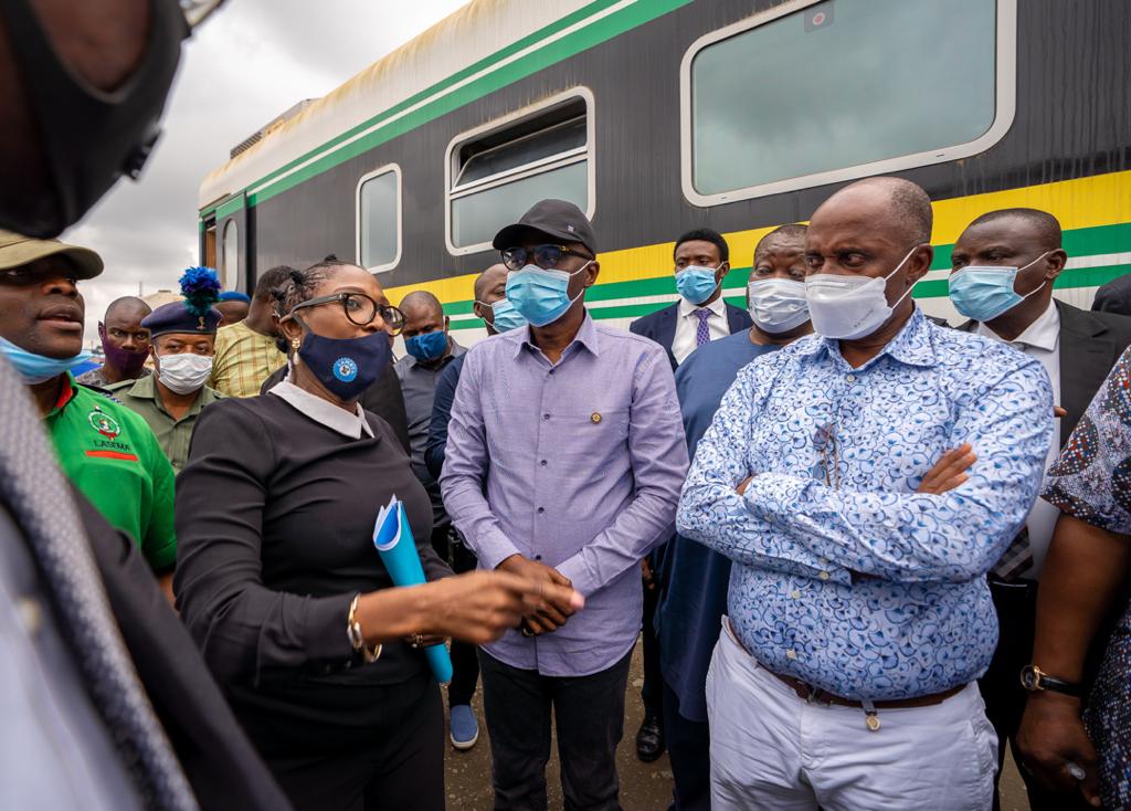 Sanwo-Olu, Amaechi visit site of train accident in Oshodi