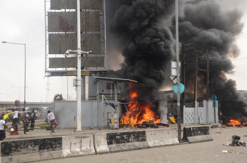EndSARS: One killed as hoodlums set police station ablaze in Lagos