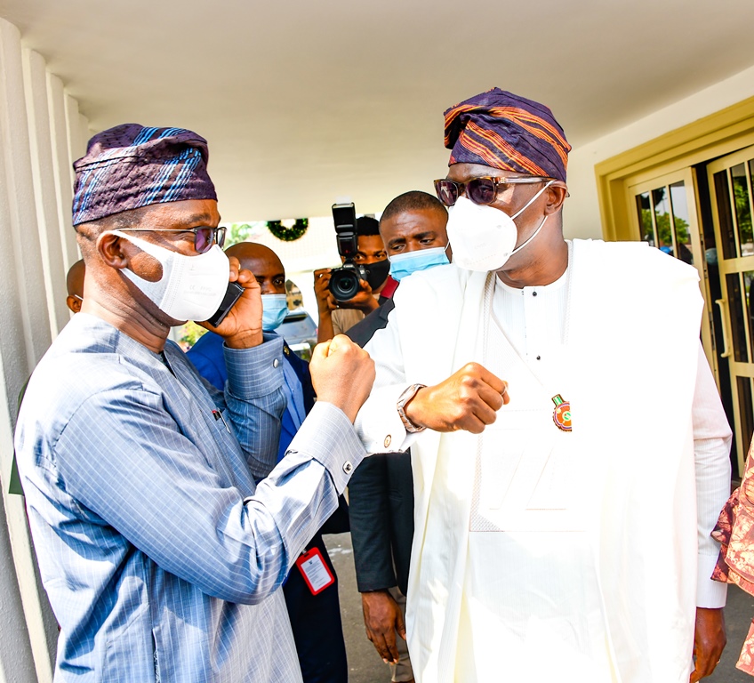 By-election: Sanwo-Olu hosts Abiru, Saheed at State House over victory