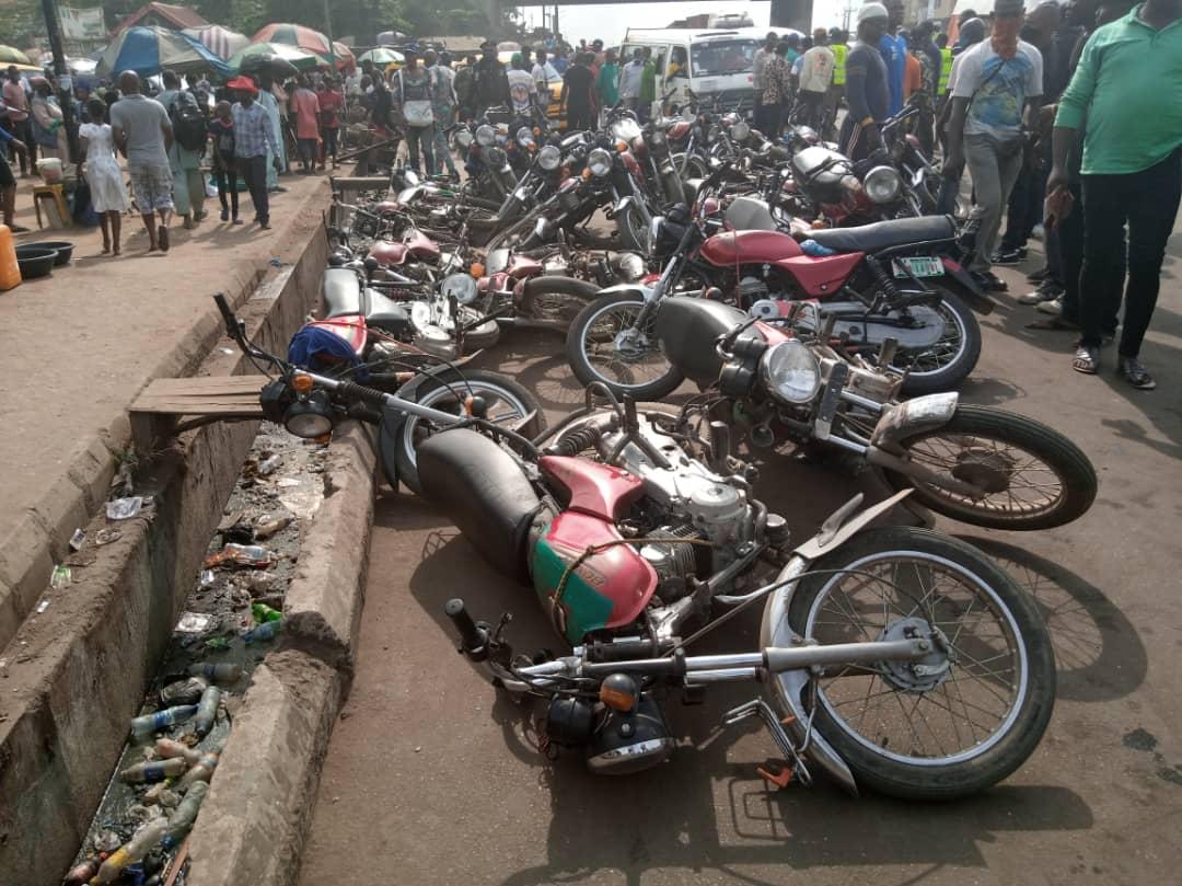 Lagos: Taskforce impounds 130 motorcycles operating in restricted areas