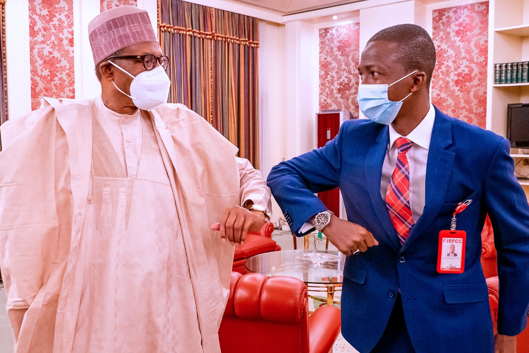 Buhari receives new EFCC chairman, Bawa