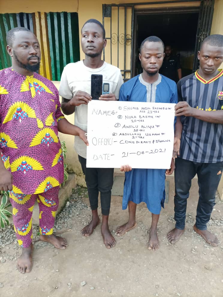 Four persons who burgled phone shop in Osun arrested in Ogun