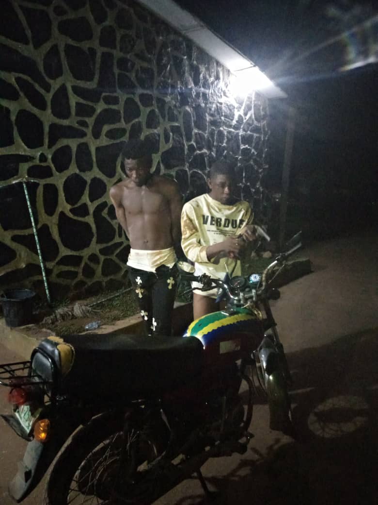 Two arrested for snatching motorcycle at gun point at Sango Ota