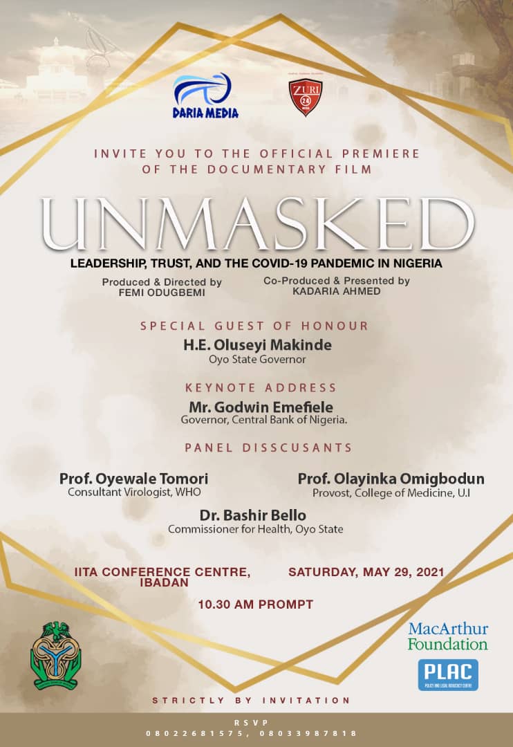 Covid-19-inspired film, UNMASKED, premieres in Ibadan