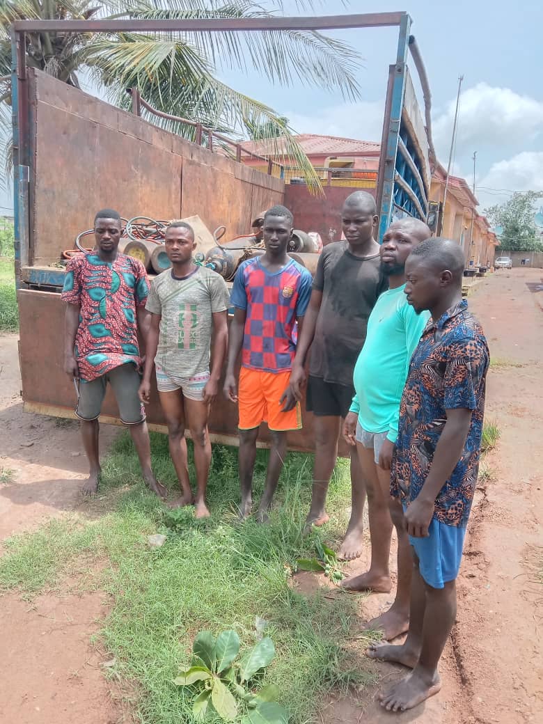 Six arrested for vandalizing rail lane