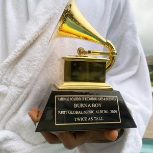 ‘Burna Boy’ receives Grammy awards plaque