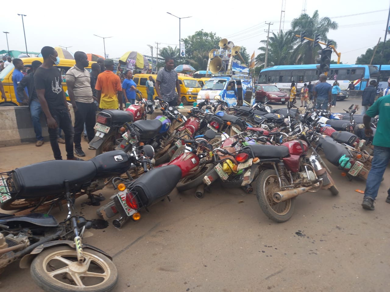 Lagos: Taskforce impounds 410 motorcycles on prohibited routes