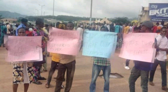 Ekiti residents protest as gunmen again kidnap four persons