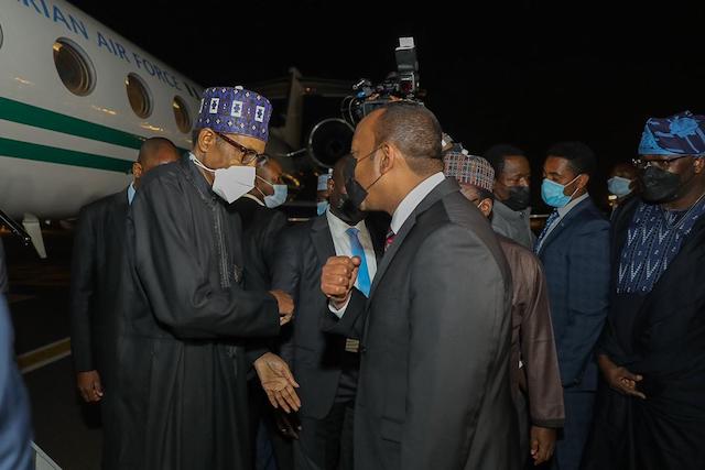 Buhari arrives Addis Ababa for Ethiopian Prime Minister’s inauguration