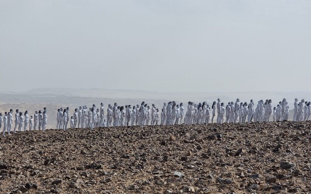 Over 200 pose naked for art installation at Dead Sea