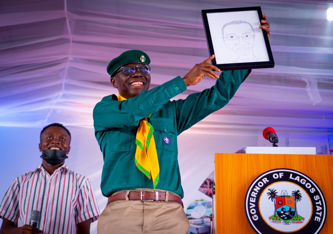 Lagos: Sanwo-Olu receives artist who made funny portrait of him