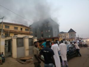 BREAKING: Three-storey building on fire at Ladipo Market (+photos)