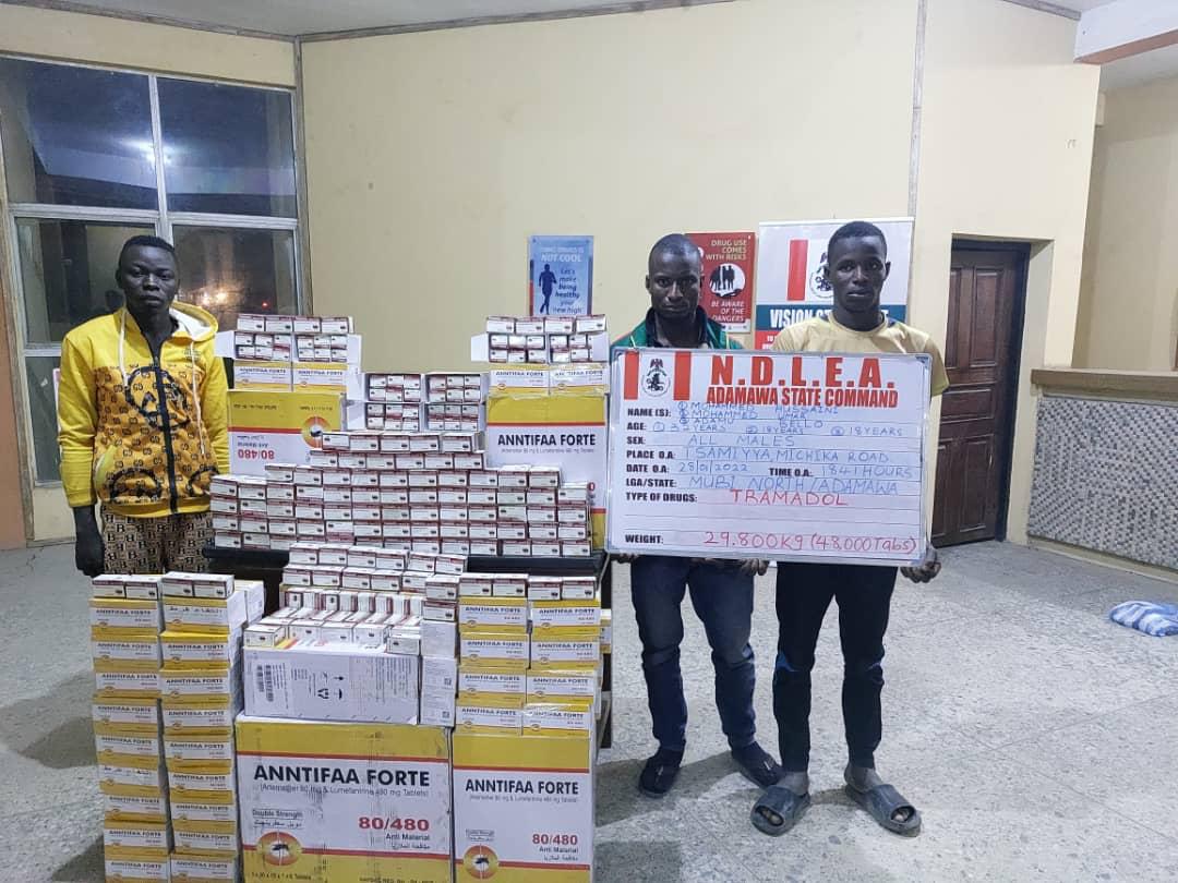 Three drug traffickers arrested with 48,000 tabs of Tramadol -NDLEA