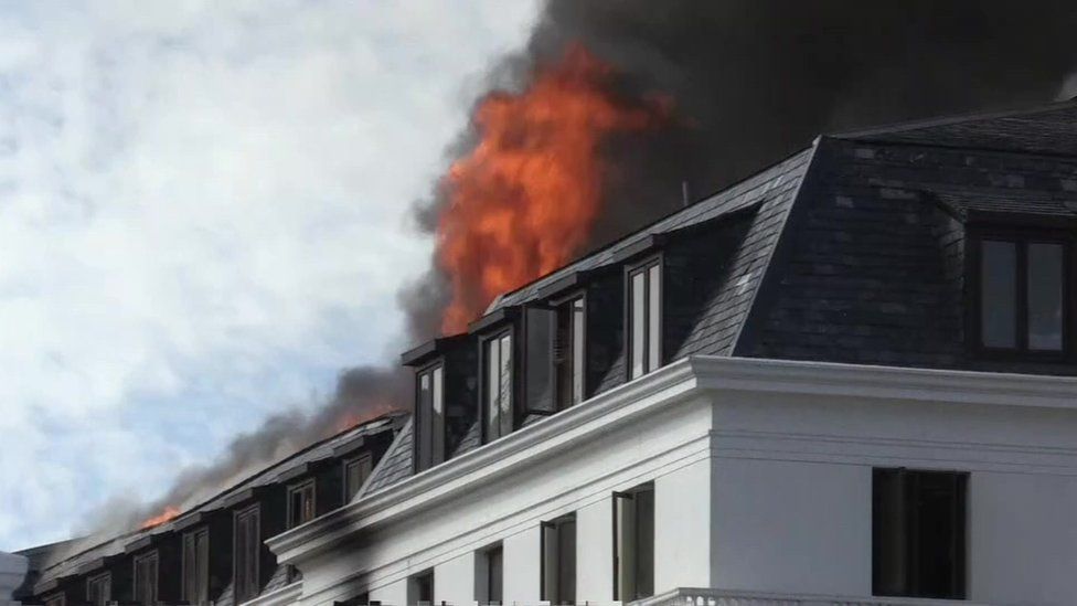 South Africa parliament fire flares up again