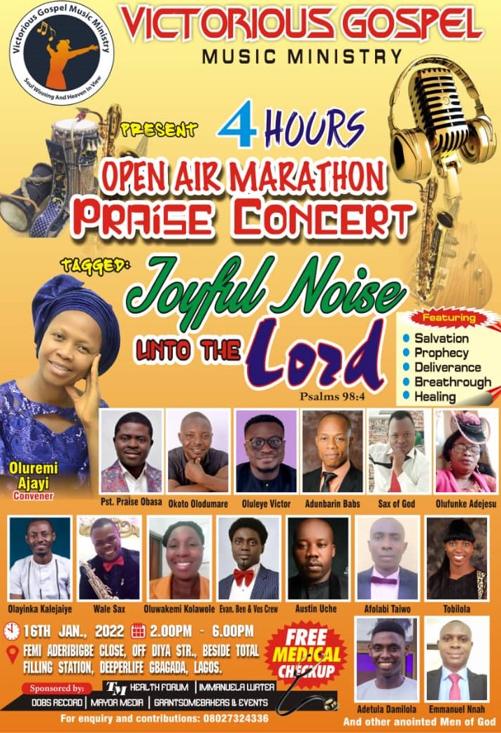 Victorious Gospel Music Ministry’s concert holds January 16