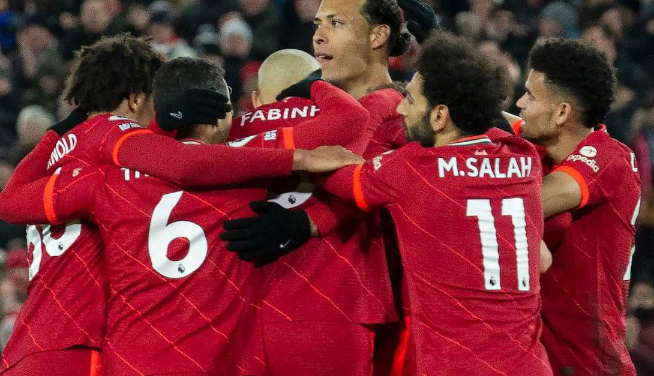 Diaz, Salah net as Liverpool maintain relentless Manchester City pursuit