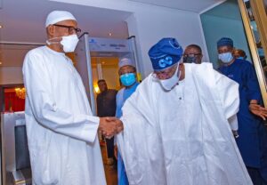 Buhari, Tinubu meet at Presidential Villa (+ Photos)