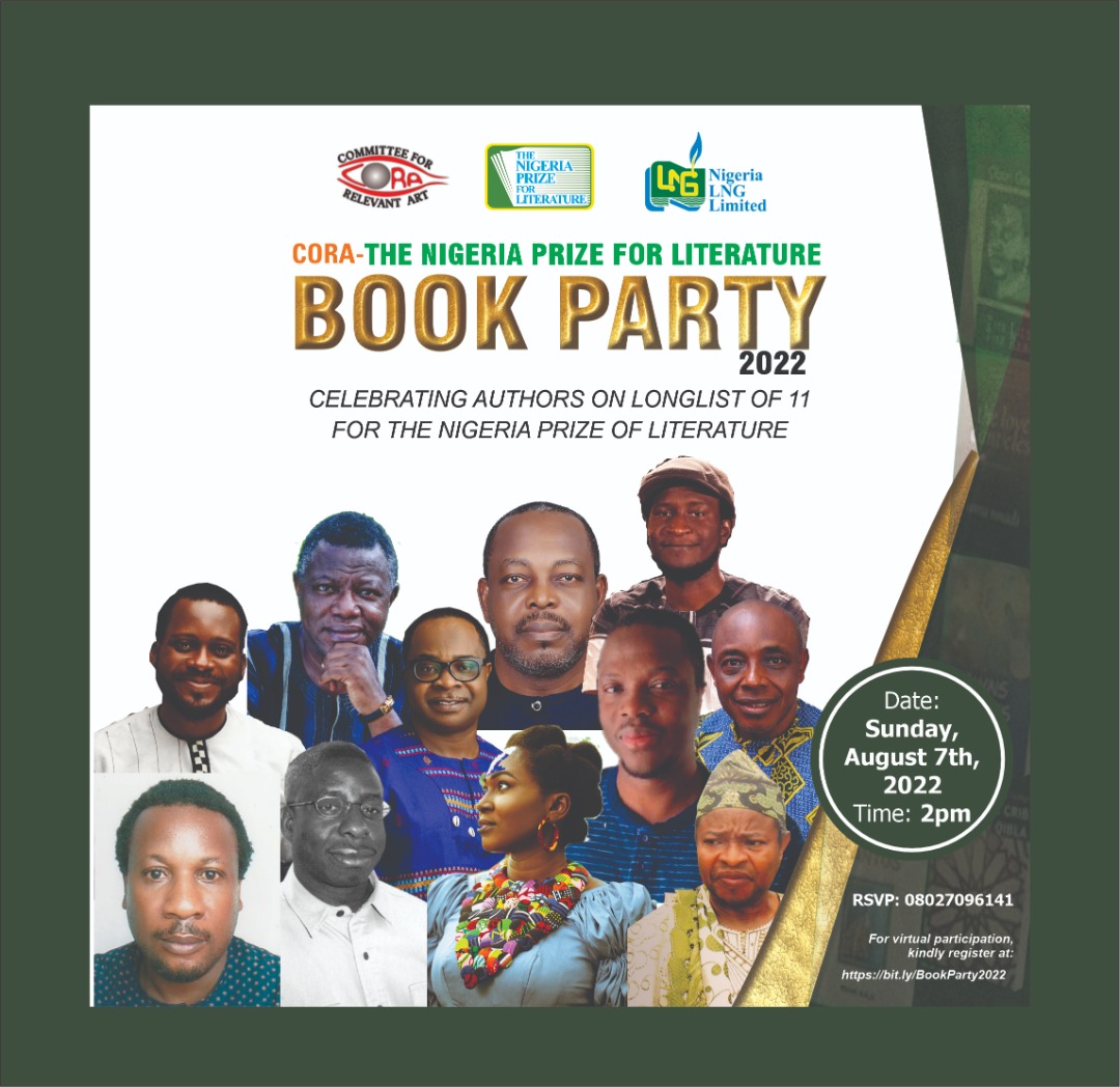 CORA-Nigeria Prize for Literature Book Party holds Sunday