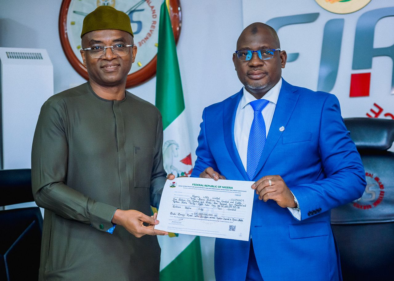 FIRS: NLNG receives Road Infrastructure Tax Credit Certificate