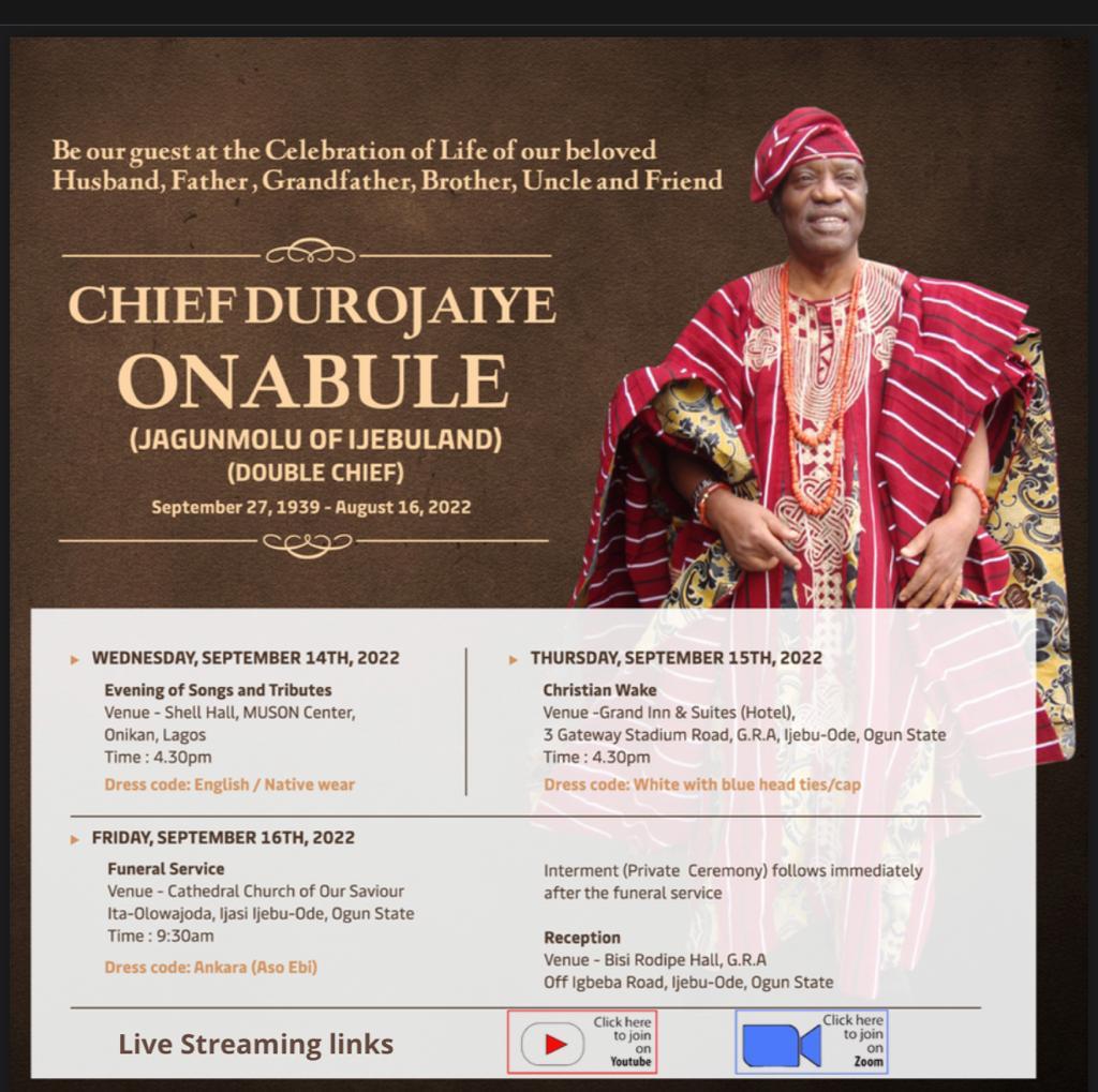 Duro Onabule: Burial programme begins today (+ Details)