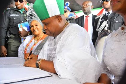 Osun: Adeleke sworn in, freezes state's bank accounts immediately
