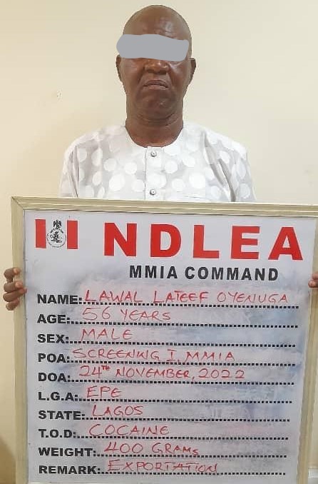 NDLEA arrests wanted kingpin, Saudi-bound trafficker with cocaine