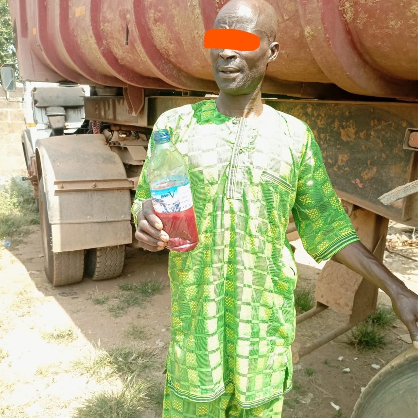 Man arrested for bathing with blood