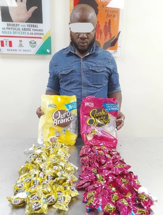 Brazil returnee arrested with 105 parcels of cocaine in candies