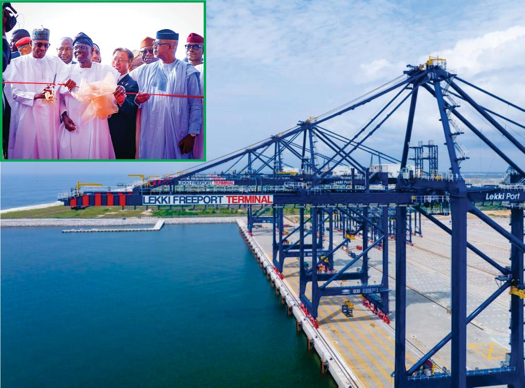 Lekki Deep Sea Port roars to life as Buhari observes offloading